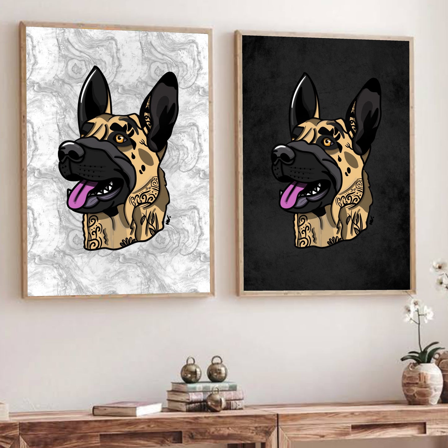 Print Noma "the belgian shepherd" blanc