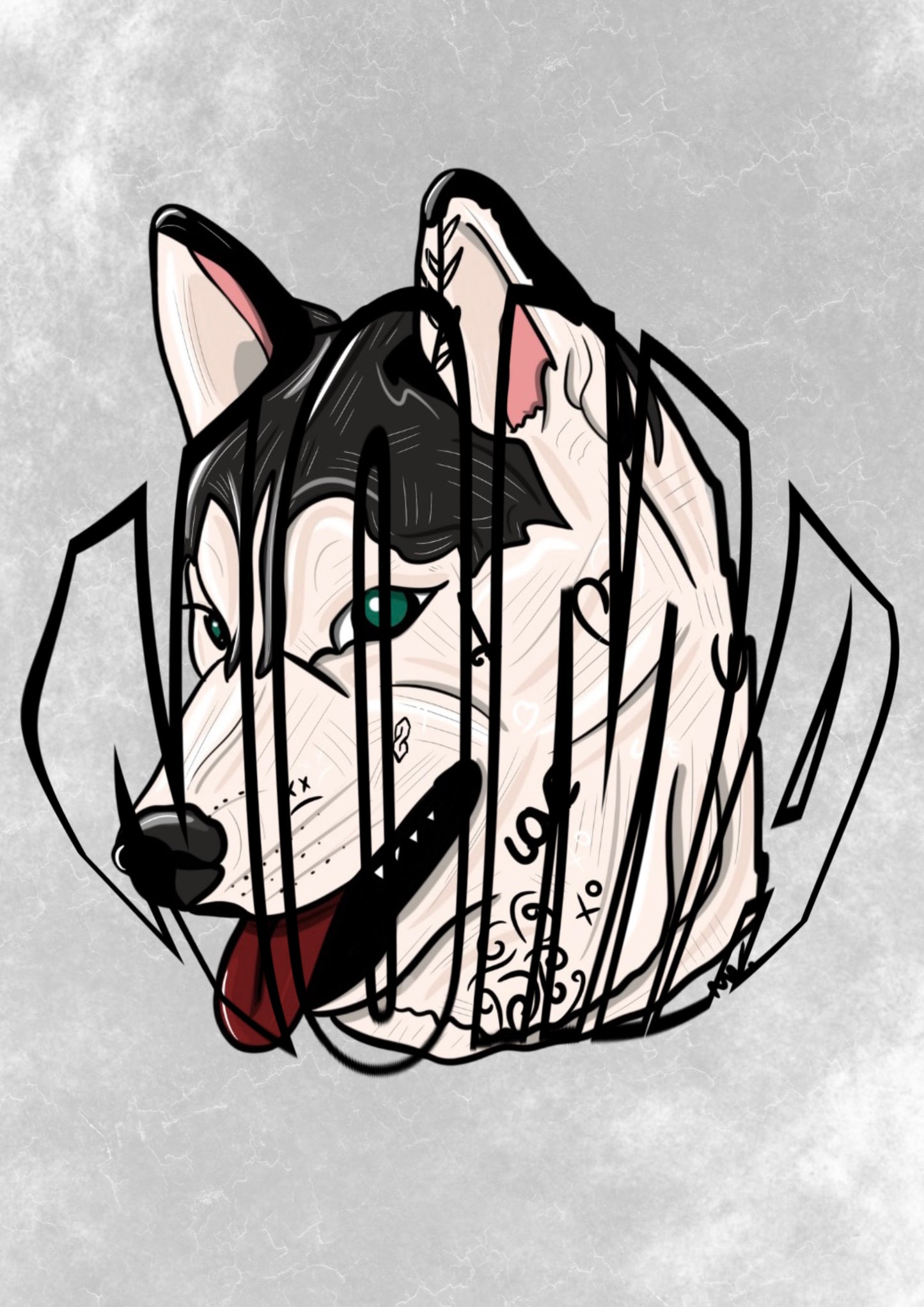 Print Noma "the husky" blanc