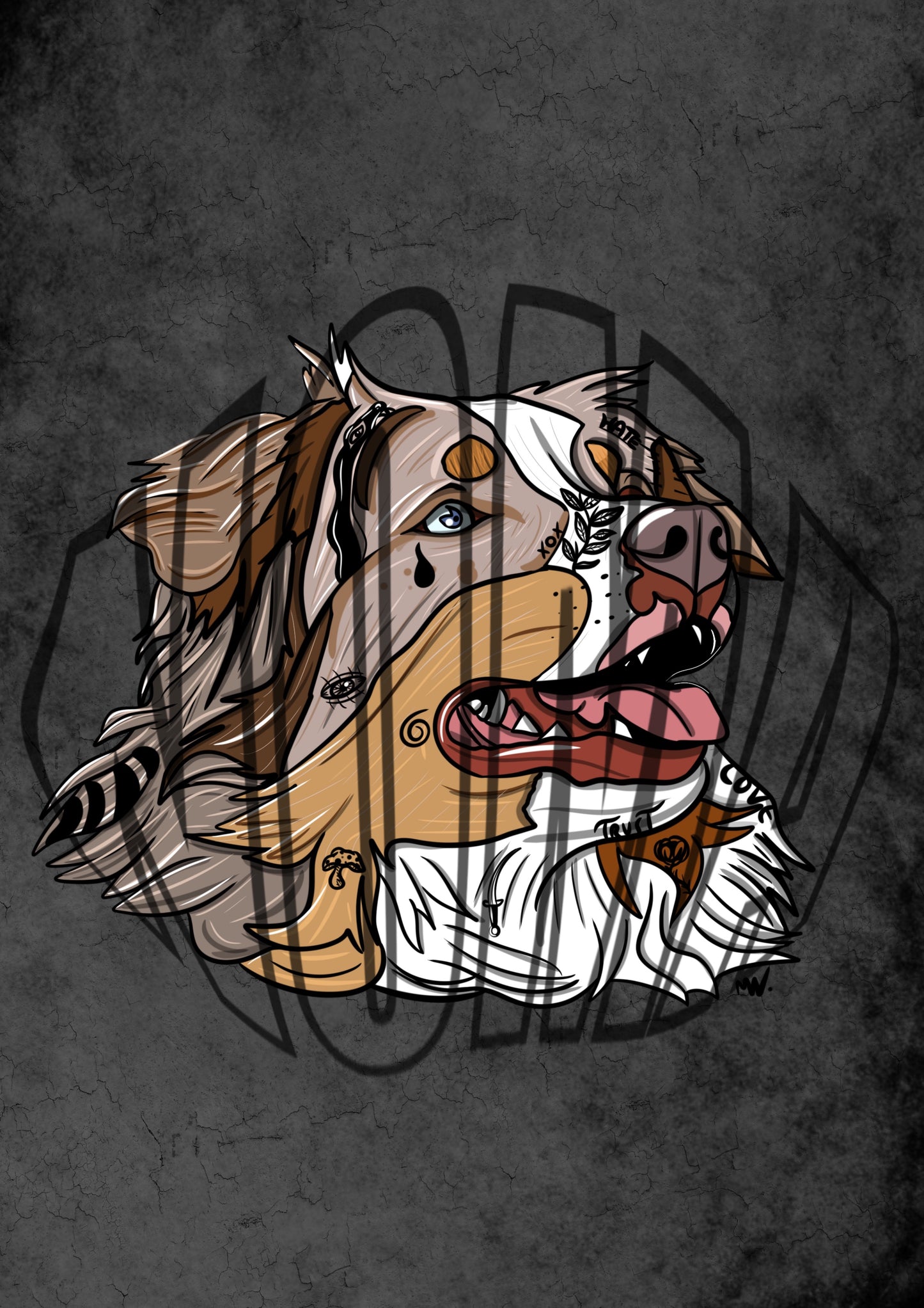 Print Noma "the australian shepherd" noir