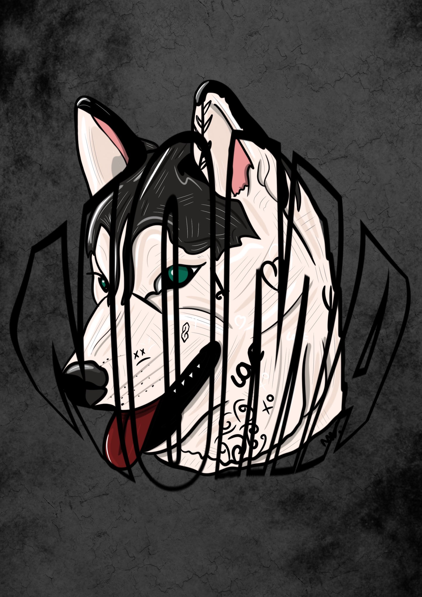 Print Noma "the husky" noir
