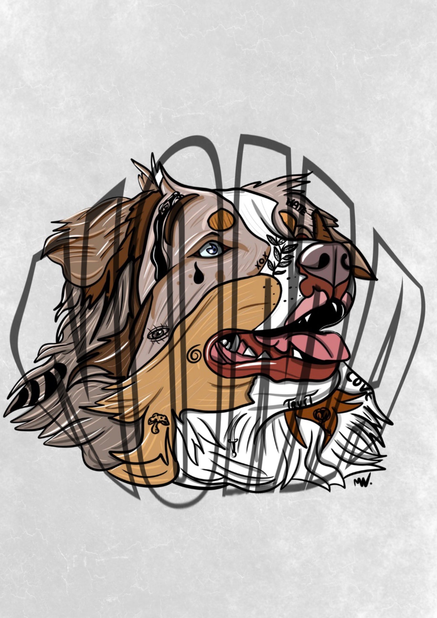 Print Noma "the australian shepherd" blanc