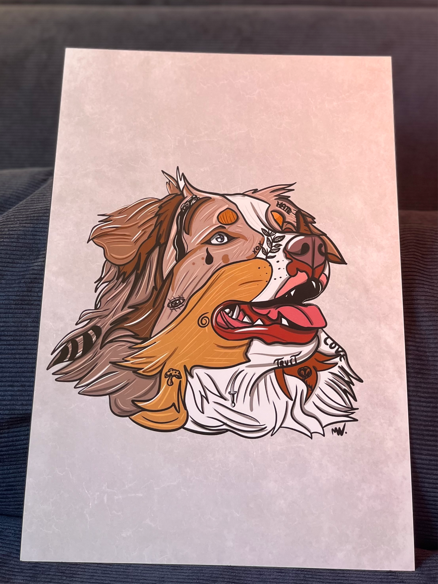 Print Noma "the australian shepherd" blanc
