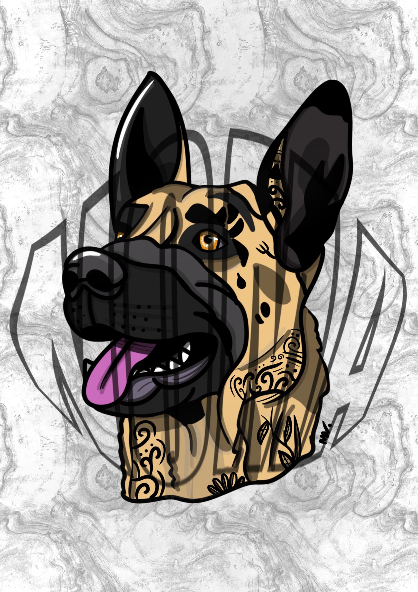 Print Noma "the belgian shepherd" blanc